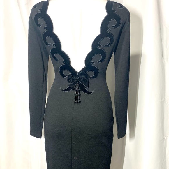 Andrea Jovine Dresses & Skirts - Andrea Jovine Sexy Low Back Wool Dress Sz Small Prom Cocktail Wedding